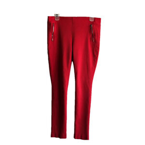 Fenn Wright Manson Red Textured Pants with Zipper Pockets  size 12